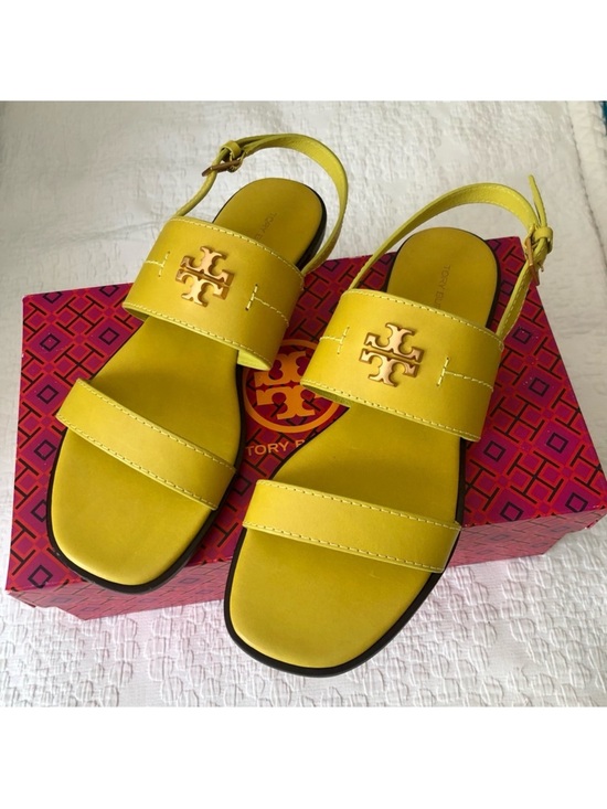 Tory Burch Shoes - TORY BURCH Mini Everly Back Strap Leather  Sandals Island Chartreus 9 NIB